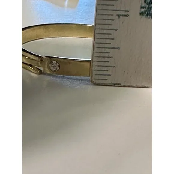 NWT Ann Taylor gold-tone hinged bangle bracelet with crystal accents - Picture 2 of 7